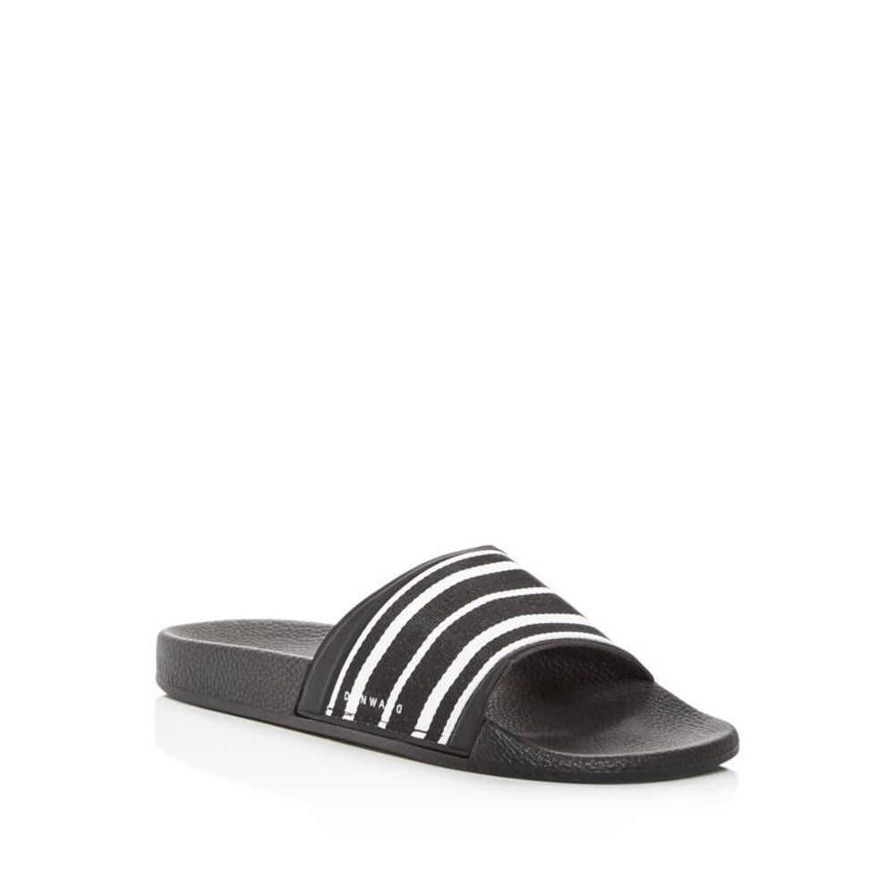 DAN WARD Mens Black Comfort Round Toe Platform Slip On Slide Sandals Shoes 42
